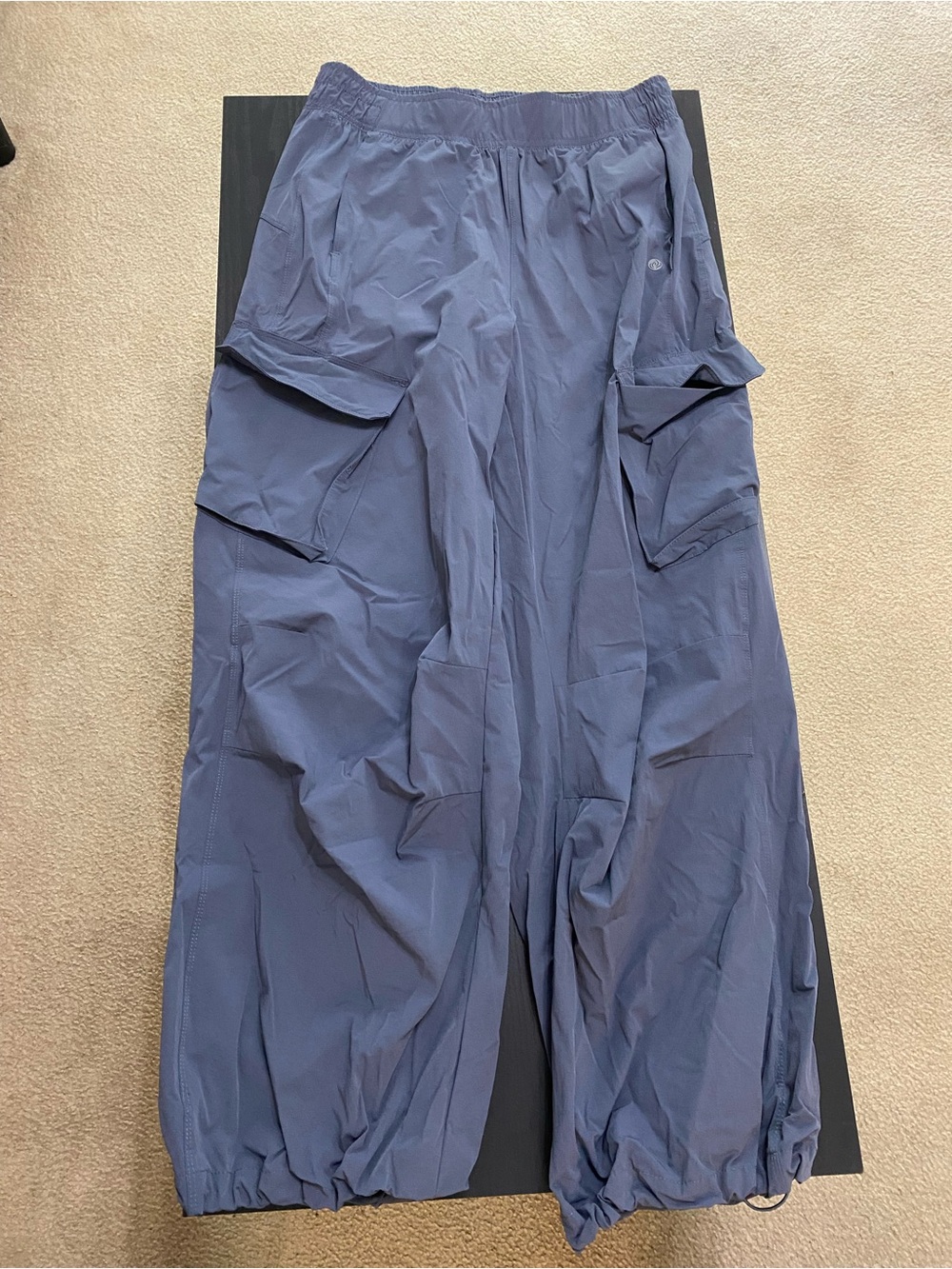 Lightweight Cargo Drawstring Pants in Slate Blue